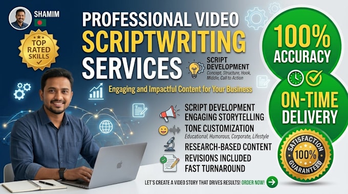 write engaging youtube and business video scripts