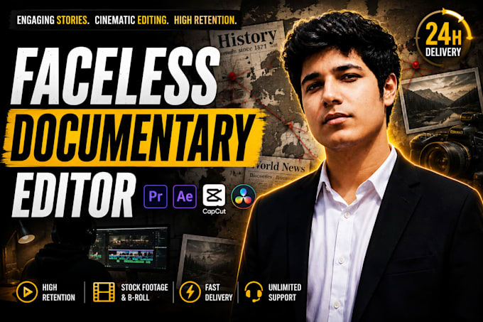 edit engaging faceless youtube documentary videos