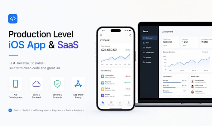 build production level ios apps and saas products