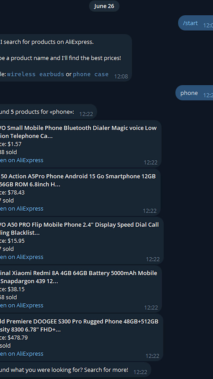 build a python telegram bot or web scraper
