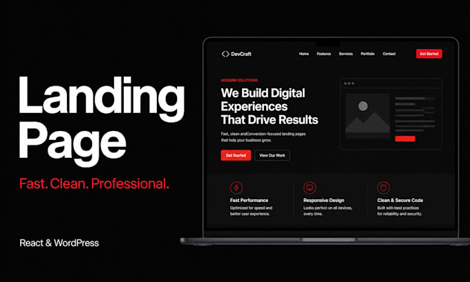 build you a fast landing page in react or wordpress