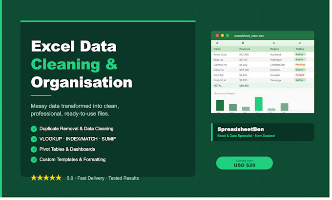 clean and organize your excel spreadsheet or data file