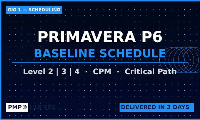 build a primavera p6 CPM baseline schedule for construction projects