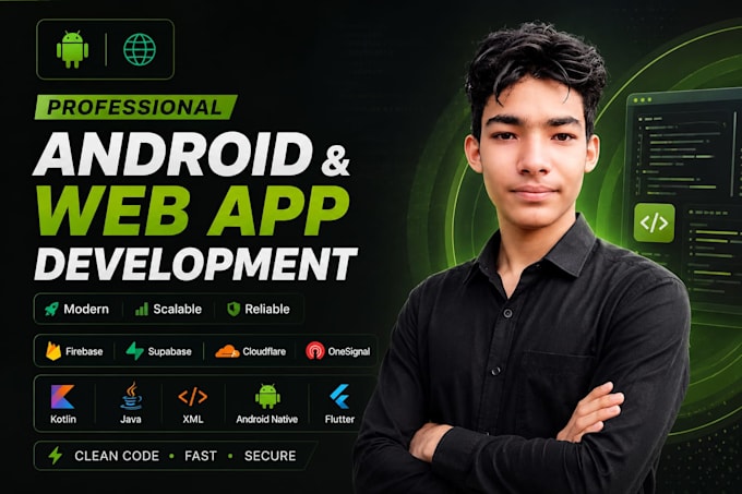 develop android app using kotlin firebase and supabase