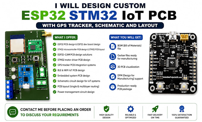 design esp32 stm32 iot pcb with gps tracker schematic and layout