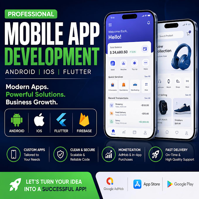 develop android ios mobile app, website to app and game app