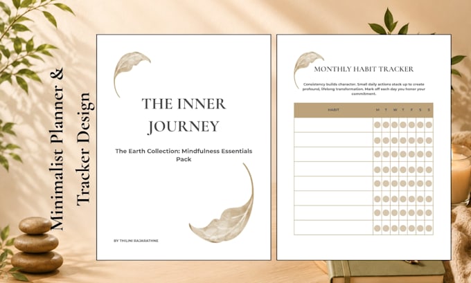 design an aesthetic planner, journal, or custom habit tracker