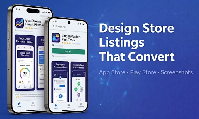 design custom german app store or google play store app screenshots that convert