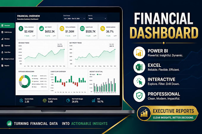 create a professional financial dashboard in excel