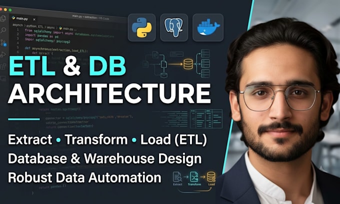 build python etl pipeline and postgresql database architecture