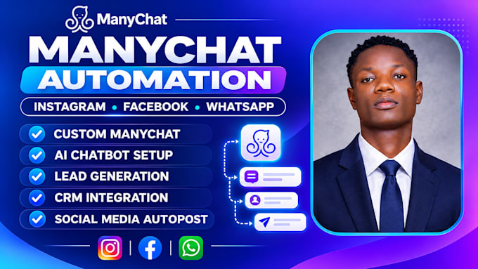 build manychat automation manychat ai chatbot whatsapp business api automation