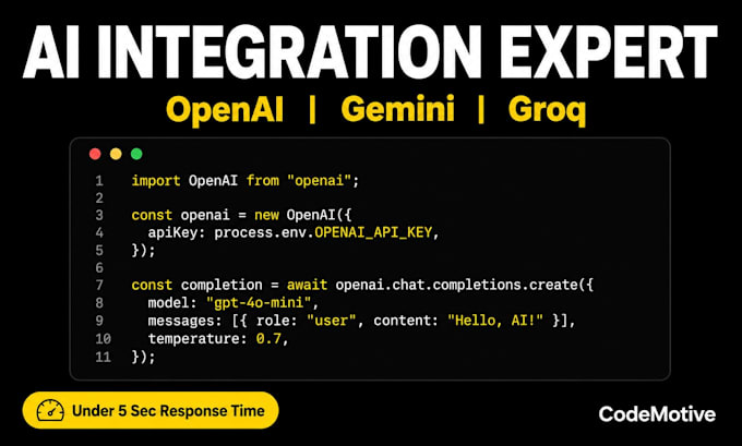 integrate openai or gemini API into your web app