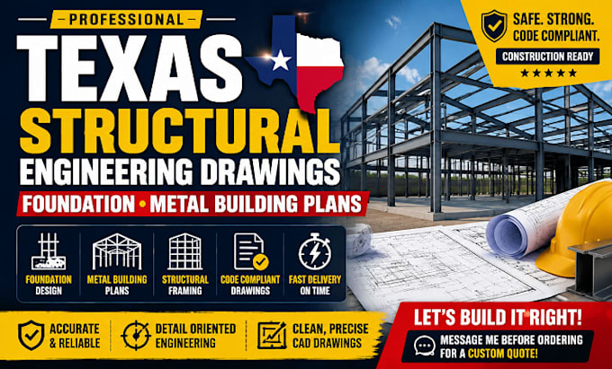 design texas structural engineering drawings, foundation, metal building plans