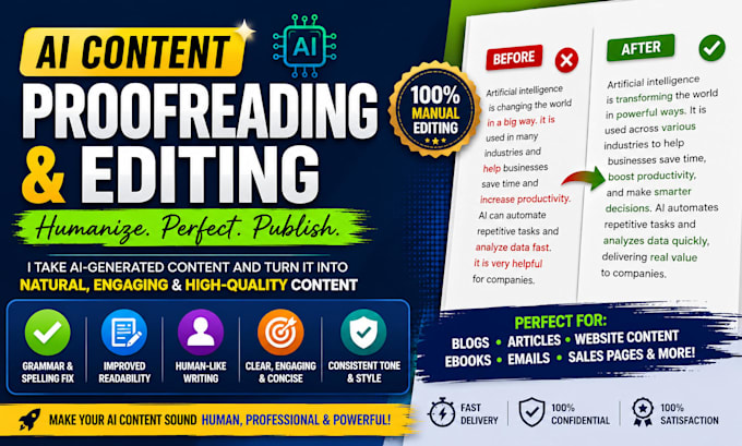 be your ai content editor, proofread ai content and rewrite ai text