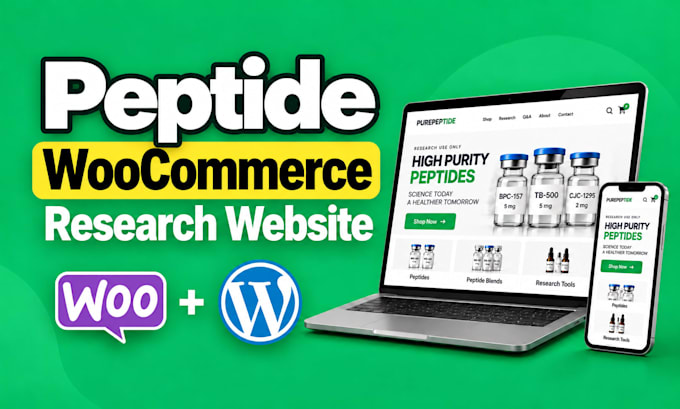 build peptide website,peptide research website,peptide woocommerce,peptide store