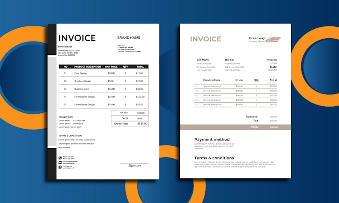 design editable invoice and letterhead in PDF and word files