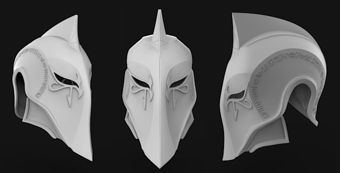 create 3d cosplay model,3d figurine and 3d printable helmet
