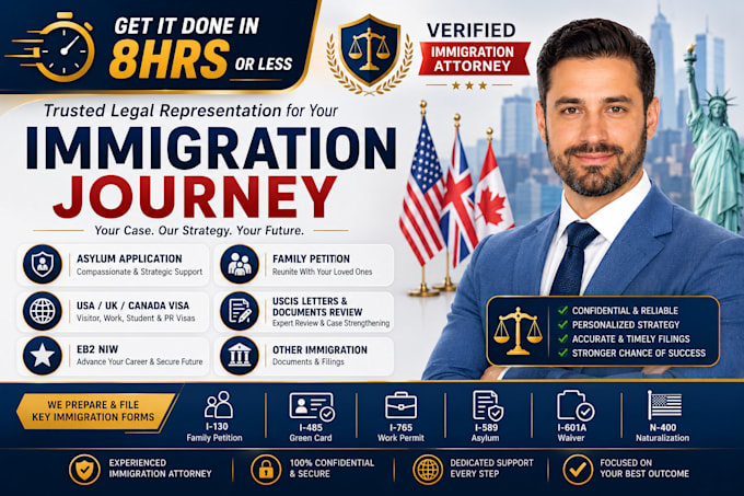 prepare immigration documents, visa applications and asylum forms