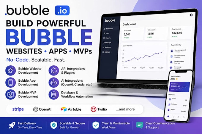 build a bubble website, bubble app, or bubble mvp with ai and API integrations