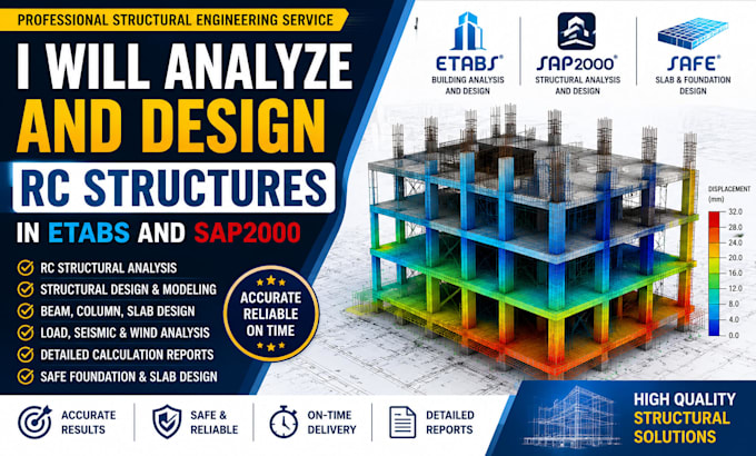 analyze and design rc structures in etabs and sap2000