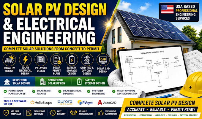 ca tx fl ny solar panel electrical system pv layout design