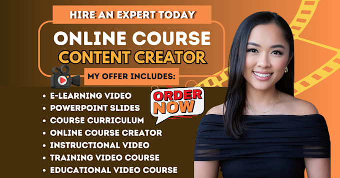 create online course content, curriculum, workbook, video lessons and powerpoint