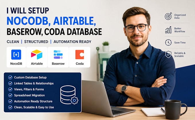 setup nocodb database airtable baserow coda database for you