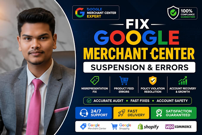 set up google merchant center and fix suspension issues