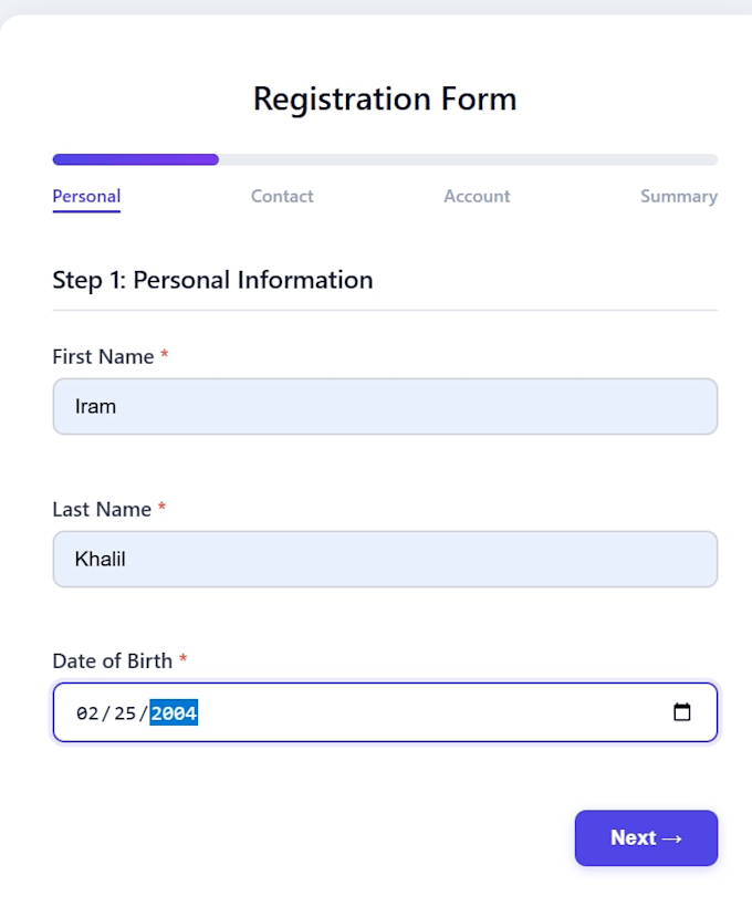 build a dynamic multi step form