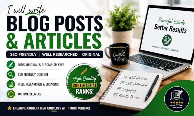write SEO optimized blog posts and articles