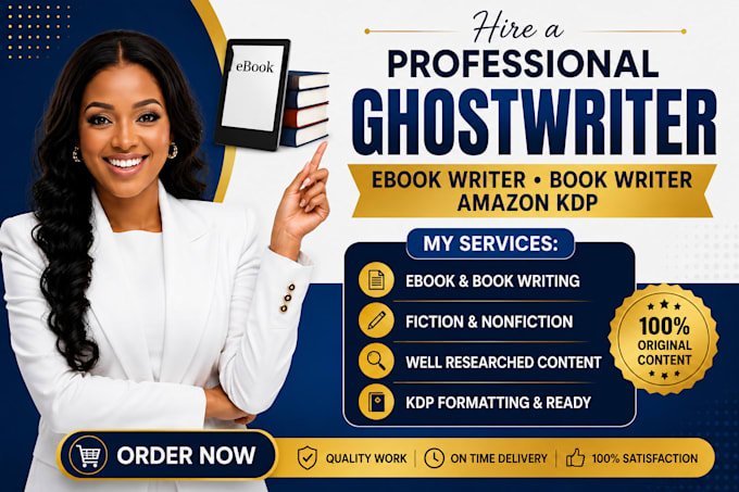 be your ghostwriter, ebook writer, book writer for amazon KDP