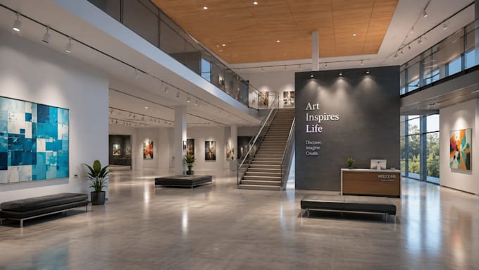 create realistic virtual school or art gallery for spatial io or framevr mv