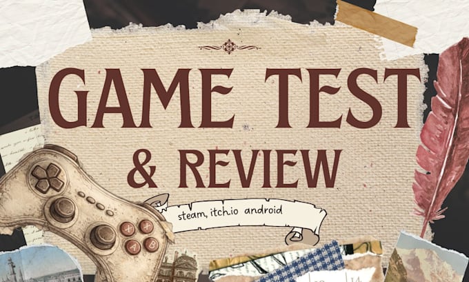 test your game and write a detailed review for steam itch io or android