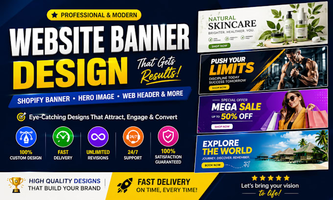 design shopify banner, etsy banner, hero image, web banner