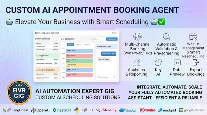 build a custom ai appointment booking, agent,ai chatbot,