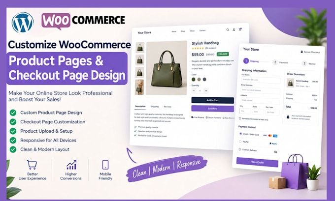 customize woocommerce product pages and checkout page design