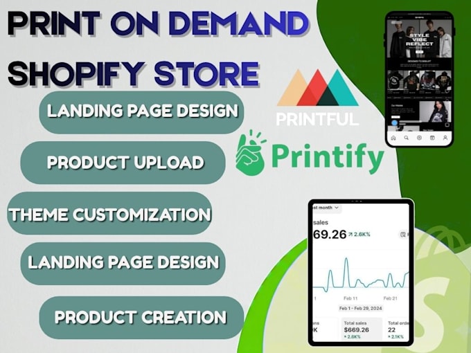 create shopify print on demand with printify and printful