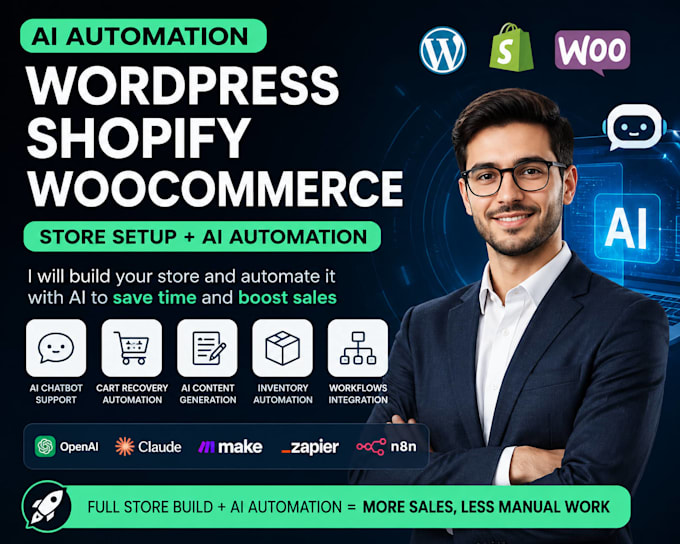 build ai automation for your wordpress, shopify or woocommerce store