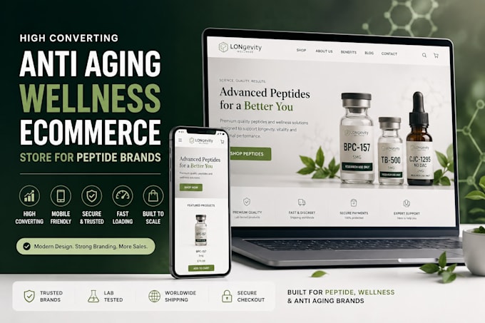 build a high converting anti aging wellness ecommerce store for peptides