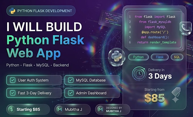 build a powerful python flask web app with mysql database