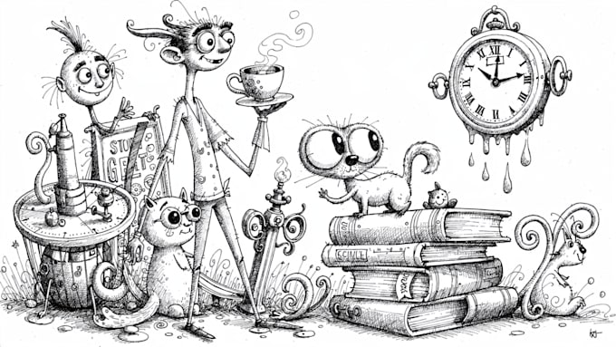 create unique hand drawn illustrations