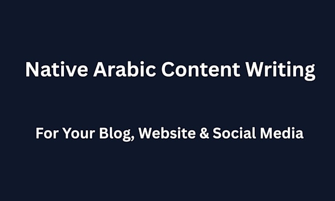 write native arabic content for your blog, website or social media