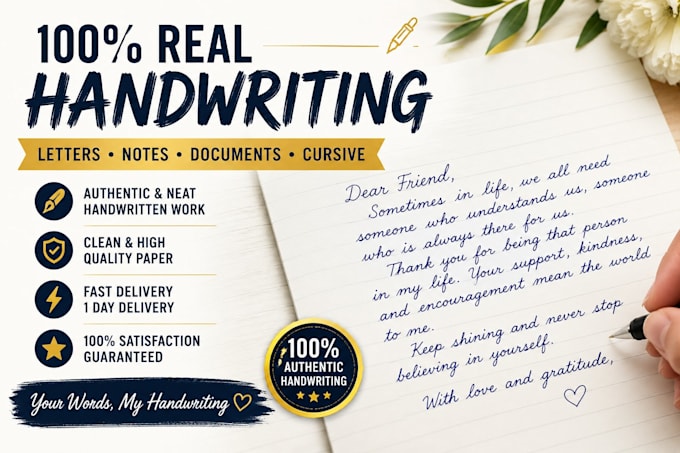 write authentic handwritten letters, notes, documents, and cursive writing