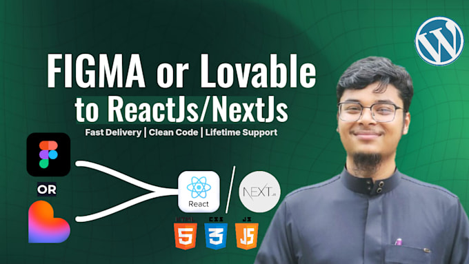 convert figma xd psd to react js nextjs or tailwind css or wordress