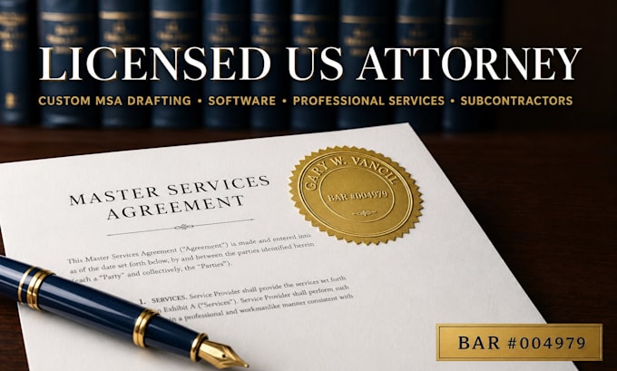 draft your subcontractor msa, prime contractor flow down agreement a US attorney