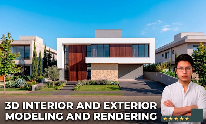 create realistic 3d architectural renders for interior and exterior