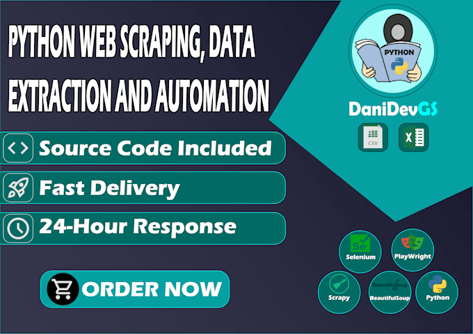 do python web scraping, data extraction and automation