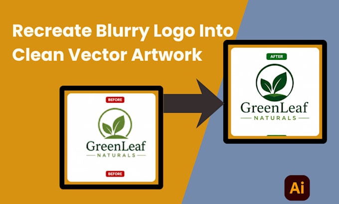 recreate blurry logo into clean vector artwork manually