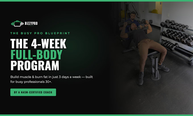 create a 4 week workout plan for busy professionals