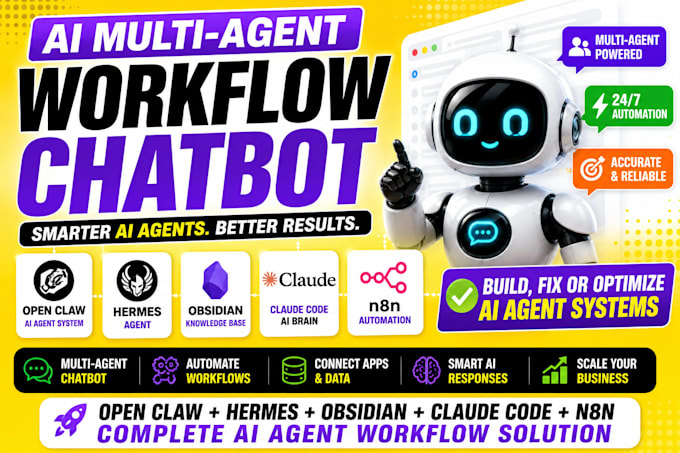 ai multi agent workflow chatbot hermes agent obsidian claude code open claw n8n